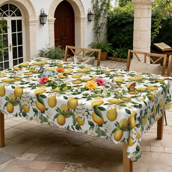 1 st/36 st vår-/sommarduk med solros- och citrontema, skrynkelfri duk, präglad kant, rektangulär/rund, flera storlekar, polyestertyg, inomhusmatsal/utomhusfest