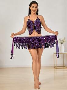 舞台及社交舞蹈配饰套装，亮片流苏装饰，演出必备的华丽装饰品 - 彩色 - 查看 18