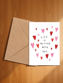 一张（有你在，生活更美好）贺卡，传递爱意以及他们给生活带来的积极影响。情人节、周年纪念日、节日贺卡，表达彼此的感激和对对方陪伴的欣赏。
