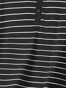 Áo polo nam kẻ sọc thoáng khí, nhẹ, thích hợp mặc hàng ngày, mùa xuân/hè. - màu đen - Xem 6