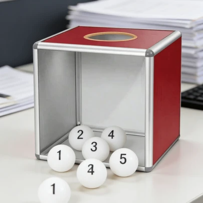 红色可拆卸便携式抽奖盒，易于组装。尺寸为 7.87/11.81 英寸，适用于公司年会、抽奖活动、亚克力材质、透明、便携、桌面摆放、大容量、可重复使用、易于使用、结构坚固、表面光滑。