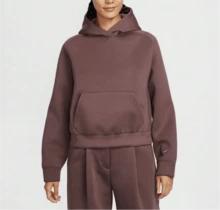 Nike Women's AS W NSW PREGAME FLC ZIP HOOD Knit Hoodie IF0329-502 - Brown - View 1