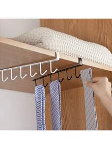 1pc 6-Hook/12-Hook Mug Rack, Coffee Cup Holder, Kitchen Tool Organizer, Suitable For Kitchen Bar, Coffee Bar, Wardrobe And Under Cabinet