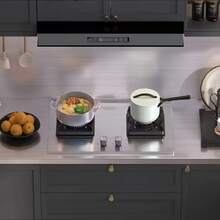 家电翻新最佳选择——银色不锈钢自粘贴纸，适用于厨房台面及其他纹理匹配的表面，金属质感，自带背胶。 - 銀色 - 查看 2