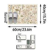 1 tấm thảm trải sàn phong cách đồng quê cổ điển - Họa tiết động vật hoang dã, cây cối, hoa lá, thích hợp cho hành lang, phòng tắm, nhà bếp, lối vào, phòng ngủ, phòng khách, có thể giặt máy, trang trí nhà cửa. - Nhiều màu - Xem 17