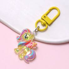 1pc My Little Pony Glitter Stylish Keychain - Cute Creative Rainbow Pony Bag Charm Perfect Gift For Back-To-School Season Halloween & Christmas Purse Charm Keyring Y2K - Multicolor - View 13