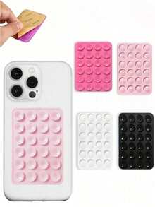 1/4/5 Pieces Silicone Phone Holder With Suction Cup, Suction Cup Silicone Phone Holder, Phone Suction Stand, Selfie Video Stand, Adhesive Phone Holder, No Residue, Universal Stand For Selfies And Videos Compatible With IPhone/Android, Desktop Accessory, Gift For Friends And Couples, Festival, Valentine's Day, Must-Have For Back-To-School. - Multicolor - View 2