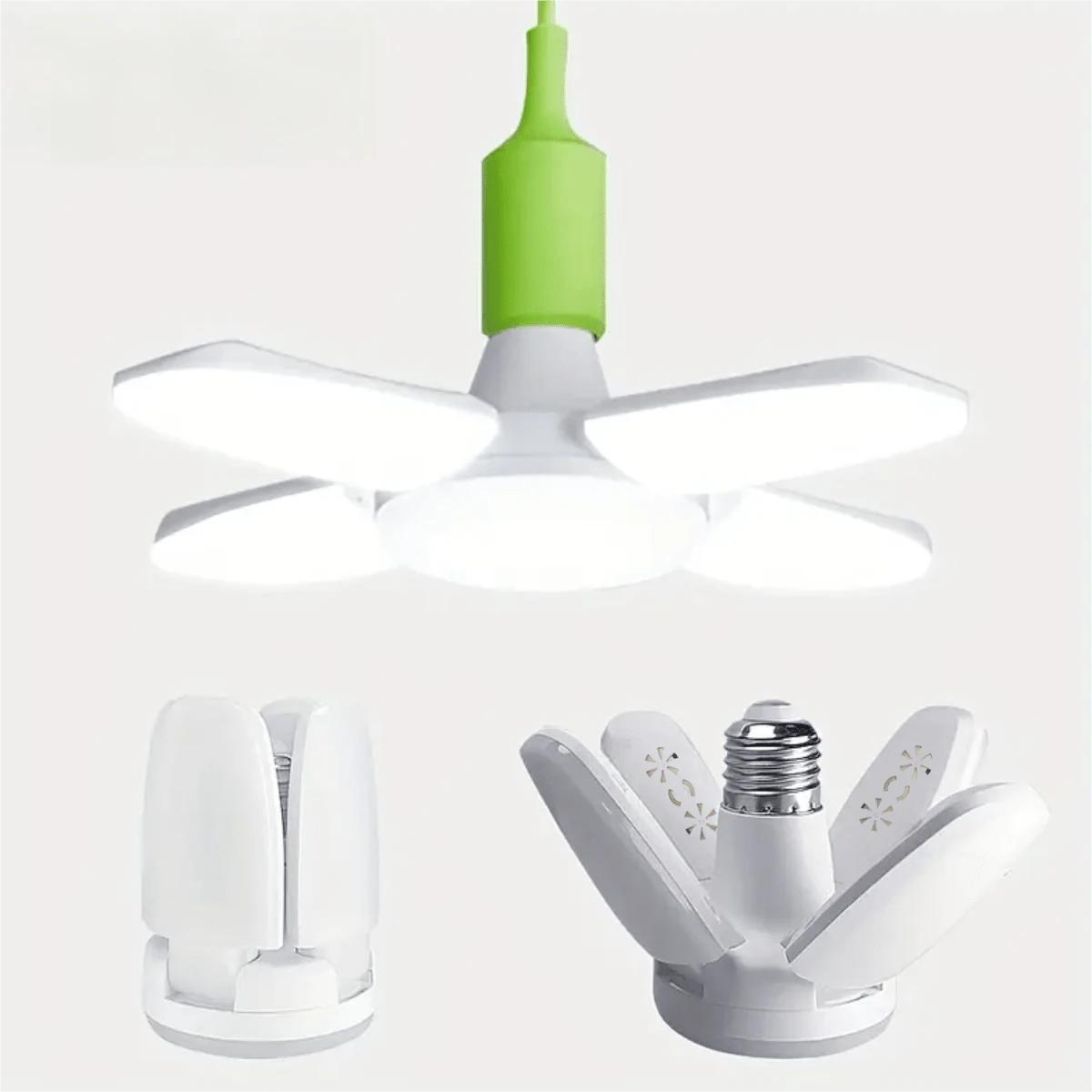 28W LED Four-Leaf Light (Equivalent To 80W), Mini Foldable Pendant Light, Suitable For Garage And Indoor Lighting, High Brightness, Compact Size