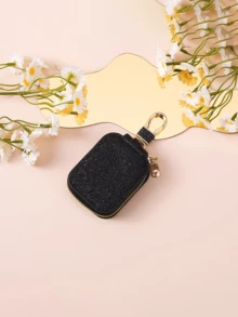 Zipper PU Leather Glitter Earphone Protective Case, Multifunctional Waist Hanging Coin Purse Keychain Pouch For Bluetooth Earphones - Multicolor - View 14