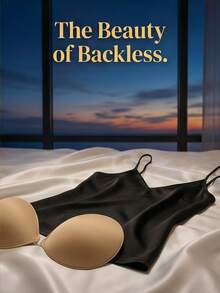 2/1片装隐形粘性文胸，增强粘性——可重复使用，无背带聚拢支撑，适用于婚纱和晚礼服