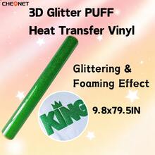 Pegatinas de vinilo con brillo 3D blanco CHEONET - Multicolor, adecuadas para camisetas DIY, bolsas, decoraciones navideñas, suministros para bodas DIY, vinilo de transferencia térmica para todas las máquinas de corte, fácil de cortar - Multicolor - Ver 106