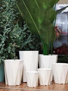 1pc Resin Planter, High-Quality Plastic Large Diameter Planter For Living Room, Yard, Thick Plastic Flower Pot For Potted Plants, Home Use