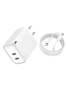 20W 超快充电双/单口 A+C / C+C / C 墙式充电器 - 兼容 USB-A 和 USB-C 数据线，多种配置可选。兼容 17/16/15/14/13/12/11 和三星 Galaxy S26/S25/S24/S23/S22。是居家、办公和旅行的理想之选。 - 美規A型插(110-127V) - 查看 26