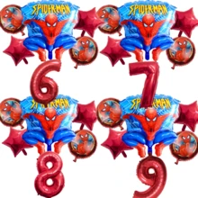 新款热销派对用品，红色数字1-9派对装饰，蜘蛛网和星形18英寸圆形气球 - 彩色 - 查看 1