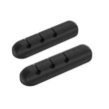 2pcs Self-Adhesive Cable Clips, Suitable For Desk, Bedside Table, Power Cords, Mouse Cables, Computer Office Home Use (7-5-3 Slots), Black - Multicolor - View 11