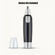 2-In-1 Electric Men's And Women's Ear And Nose Hair Trimmer | Manual Hair Clipper With Replaceable Blade, Ergonomic Design, Battery Powered (Excluding Battery) - màu đen - Xem 6
