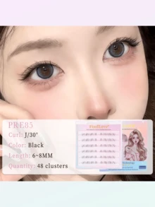 48Clusters Pre Glued Lower Lashes Natural Look Bottom Lashes Transparent Stem Lower Eyelashes Wear No Glue Needed Eyelashes Personal DIY Eyelashes Of Different Lengths Natural Soft Self Adhesive Eyelashes Enlarged Double Eye Bottom Lash Gift For Women & Girl Eyelash Extensions Suitable For Everyday Use Makeup Tools For Beginners - J - 查看 6