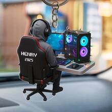 Custom Game Player Name PC Settings - Personalized Acrylic Keychain - Custom Name Keyring, Backpack Name Label, Bottle - Multicolor - View 5