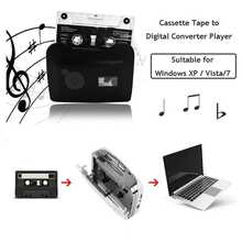 1 pieza Reproductor de casete portátil con altavoz incorporado, alimentado por USB y batería, incluye auriculares, compatible con computadora portátil/PC, convertidor de cinta de audio digital a MP3, ideal para entretenimiento, viajes y deportes. - Negro - Ver 5