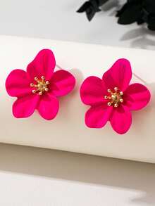 Elegant Floral Design Earrings, Bohemian Cute Style, Lovely Gift For Women, Casual Daily Wear - Floral Design Earrings - View 4