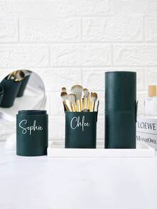 Customizable Travel Makeup Brush Set/Bridesmaid Gift Box/Thoughtful Customized Bridesmaid Gift/Perfect Makeup Gift Box For Her, An Ideal Choice To Organize And Store All Your Makeup Brushes. Made Of Faux Leather Material, It Is Both Durable And Soft. The Perfect Gift For Any Occasion! - Item 3 - View 7