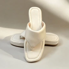 Women's Flip-Flop With Delta Wing Flatform - trắng - Xem 2