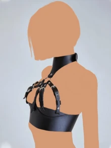 女士时尚 PU 皮革腰带，哥特式束身衣腰带，情人节礼物，狂欢节服装腰带，性感女士配饰，狂欢 - 黑色 - 查看 10