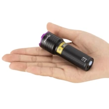Alonefire Zoomable UV Flashlight 395nm/365nm USB Rechargeable - Nail Curing Mineral Currency Detector Pet Urine Scorpion Ringworm Invisible Ink Pen Fluorescent Light - Black - View 3