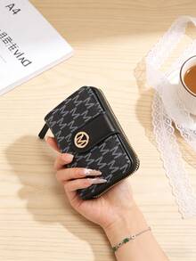 New Litchi Texture Letter Medium Wallet, Large Capacity Multi-Card Slots Short Wallet, Thick & Durable Handbag, Retro Coin Purse, Women Zipper Wallet, Multi-Layer Coin Pouch, Card Holder, Ladies Small Wallet - Multicolor - View 9