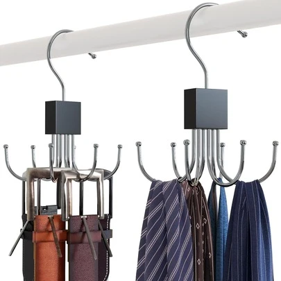 1/2/3件装旋转金属文胸吊带挂架，36格容量衣橱收纳架，可收纳文胸、吊带背心、围巾、钱包等，节省空间