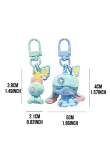 Blue Flocked Door Hook Mini Metal Hanging Accessory, Soft Touch Flocked Texture with Cute Design, Bright Blue Colorway and Chef-Style Detail, Gold-Tone Mini Charm with Door-Clasp Hook, Decorative Hanging Accessory for Bag, Backpack, Keys or Door Handle, Playful toa Access. Styling, Ideal Gift for Birthdays, Holidays, Valentine’s Day & Sweet Moments - 植絨門扣史迪仔小金 - 查看 4