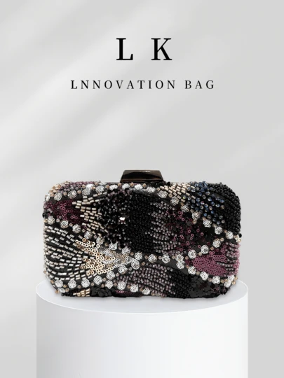 1 st högkvalitativ klänningsväska, diamantkutsch till aftonklänning, elegant middagsväska med blommor och strass, paljett och pärlor, perfekt för bröllop, fester, formella tillfällen, presenter till kvinnor, middagar/fester