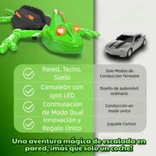 Camaleón a Control Remoto que Trepa Paredes para Niños, Juguete de Lagartija Recargable con Ojos LED, Dual Modo Suelo y Pared, Regalo de Halloween Navidad Cumpleaños para Niños y Niñas 3+ Años - Verde militar - Ver 3