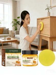 JAYSUING Aceite de madera de cera de abeja natural, duradero y humectante para restaurar el brillo suave de los muebles de madera. Nutrición profunda, recupera el brillo de los muebles; cera de abeja natural, altamente