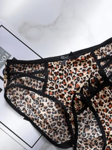 3pcs/Pack Sexy Leopard Print Lace Breathable Stretch Women Panties - Multicolor - View 2