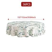 1 chiếc/36 chiếc khăn trải bàn chống nhăn họa tiết lá xanh mùa xuân hè, viền dập nổi, hình chữ nhật/tròn, nhiều kích cỡ, chất liệu sợi polyester, thích hợp cho ăn uống trong nhà/tiệc ngoài trời. - 04 - Xem 19