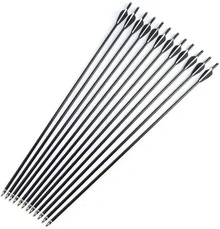 12Pcs 30 Inch Fiberglass Archery Arrows, Spine 500 With Removable Tips, Hunting And Target Practice Arrows For Compound Bow And Recurve Bow - Black - View 10