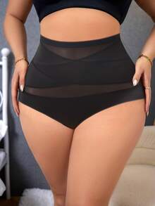 QUASTI 4-Pack Women's High-Waisted Plus Size Briefs Cross Strap Design Comfortable Fit Tummy Control Hip Lift - 彩色 - 查看 2