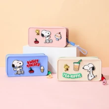 Miniso Túi đựng mỹ phẩm bằng silicon hình Lilo/Stitch của Disney, thiết kế hoạt hình dễ thương, dùng được cả trong nhà và ngoài trời, món quà sinh nhật đáng yêu, chất liệu PVC (1 chiếc) - Màu be - Xem 6