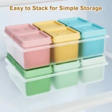6pcs Silicone Airtight Food Storage Containers With Lids, Reusable Freezer Compartment Boxes For Homemade Food, Snacks, Nuts, Candies, Vegetables And Purees. Odorless, Microwave & Refrigerator - Multicolor - View 10