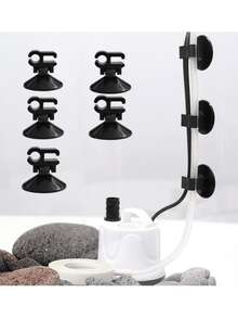 5 szt. klipsów mocujących do rurki tlenowej w akwarium, klipsów do rurki tlenowej i przewodu zasilającego z przyssawką do akwarium, klipsów organizujących przewód zasilający do filtra do akwarium/akwarium dla żółwi, akcesoriów mocujących przewód zasilający i przewód tlenowy w akwarium - Mocowanie akcesoriów akwariowych - Zobacz 1