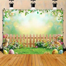 1pc Easter Photography Backdrop - 3 Rabbits, Colorful Eggs & Floral Spring Scene, Made Of Polyester Material, No Power Needed, Artistic Design, Lightweight Material, Seasonal Decor, Social Media Content Creator, Event Planning, High-Quality Printing, Party Theme, Holiday Atmosphere, Easy Setup