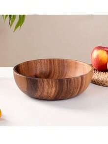 1pc Rosewood Fruit Salad Bowl, Japanese Style Rice Bowl, Ramadan Single Wooden Tableware, Kitchen Utensil, Wooden Soup Bowl