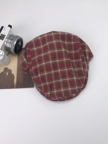 Șapcă Newsboy din pânză în carouri, 1 buc. Șapcă plată reversibilă în carouri, beretă vintage casual pentru femei, toamnă/primăvară, versatilă, potrivită pentru purtare zilnică, vară, plajă - Șapcă frontală din bumbac cu carouri - Vizualizare 18