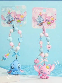 Blue Cute Beaded Monster Hanging Accessory, Adorable Kawaii-Inspired Design With Soft Blue Colorway And Bead Chain Detail, Playful Mini Charm With Sweet Expression, Decorative Bag Charm For Backpack, Handbag Or Keys, Lovely Collectible Accessory For Cute Aesthetic Lovers, Adds A Fresh And Cheerful Touch To Daily Outfits, Perfect Gift For Birthdays, Holidays, Valentine's Day & Sweet Moments - Cute Beaded Stitch - View 8