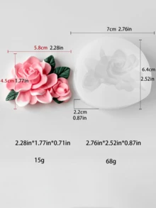 新款玫瑰硅胶模具 | 3D蝴蝶兰香皂蜡烛装饰工具 | 树脂粘土手工DIY模具套装（含莲花） | 适用于婚礼、毕业派对礼物、石膏工艺品、香薰蜡烛 - 白色 - 查看 14