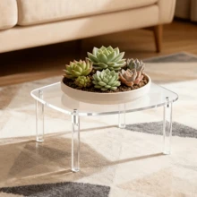 Transparent Acrylic Desktop Vertical Shelf, Desk Stationery Organizer, Bathroom Vanity Diffuser Holder, Windowsill Succulent Display Rack, Living Room Sofa Side Small Item Organizer - Multicolor - View 8