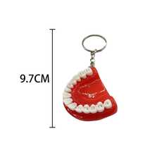 5pcs Tooth Shaped Keychain, Miniature Resin Key Holder - Multicolor - View 4