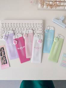 1个多色4格卡包可爱围巾式卡套照片卡夹可爱信用卡盒挂件钥匙扣徽章学生证/银行卡照片卡挂件钥匙扣女士迷你钱包小钱包卡包旅行必备 - 彩色 - 查看 9