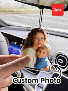 1/2/4pcs Customized Portrait Acrylic Pendant - Personalized Family Photo Keepsake, Classic Car And Home Decor, Customized Photo Car Hanging Ornament, High-Quality Durable Colorful Personalized Acrylic Gift, Perfect For Parents, Family, Friends, Birthday, Anniversary, Daily Use - Multicolor - View 8
